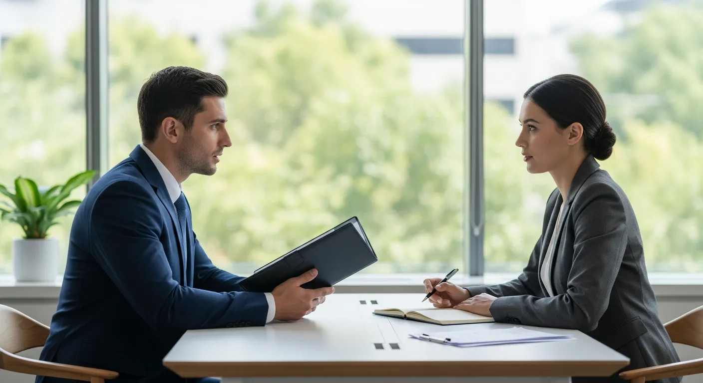 面接を受ける様子