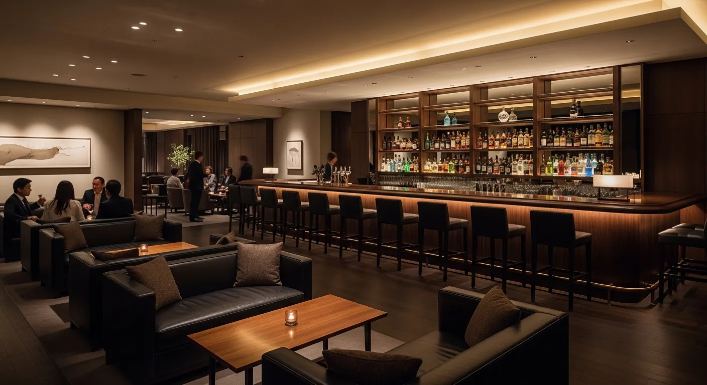 西麻布の高級ラウンジの洗練された店内