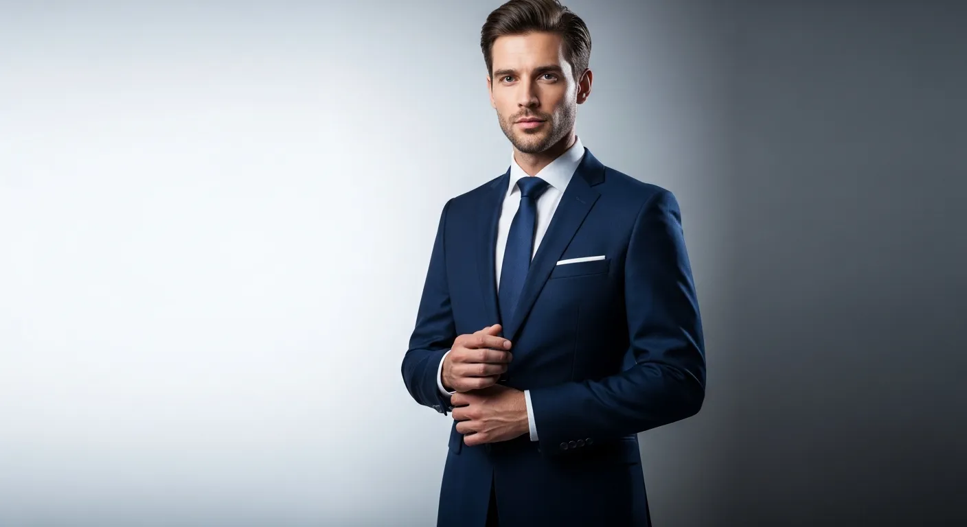 ネイビースーツを着た男性のフォーマルスタイル