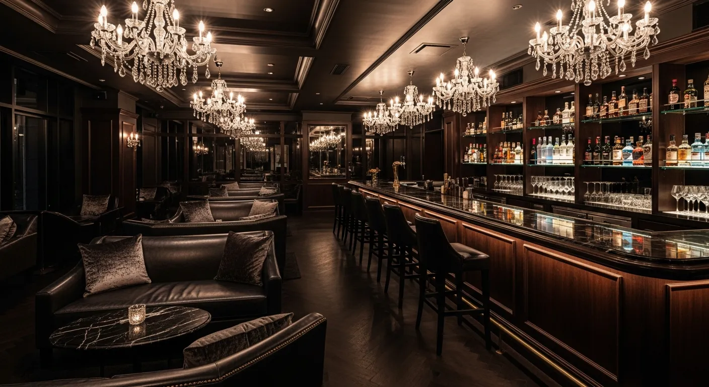 高級ラウンジの落ち着いた店内