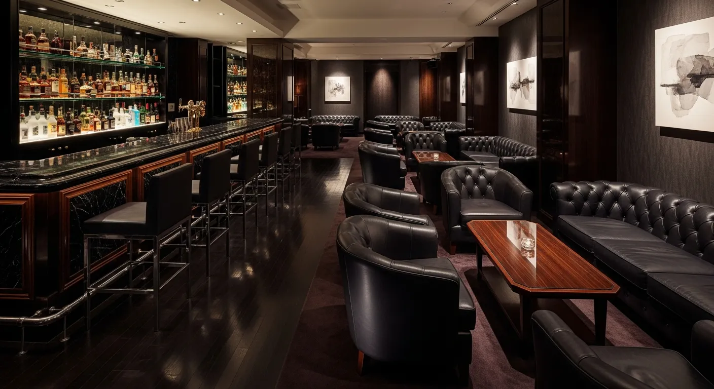 六本木の高級ラウンジの洗練された店内風景
