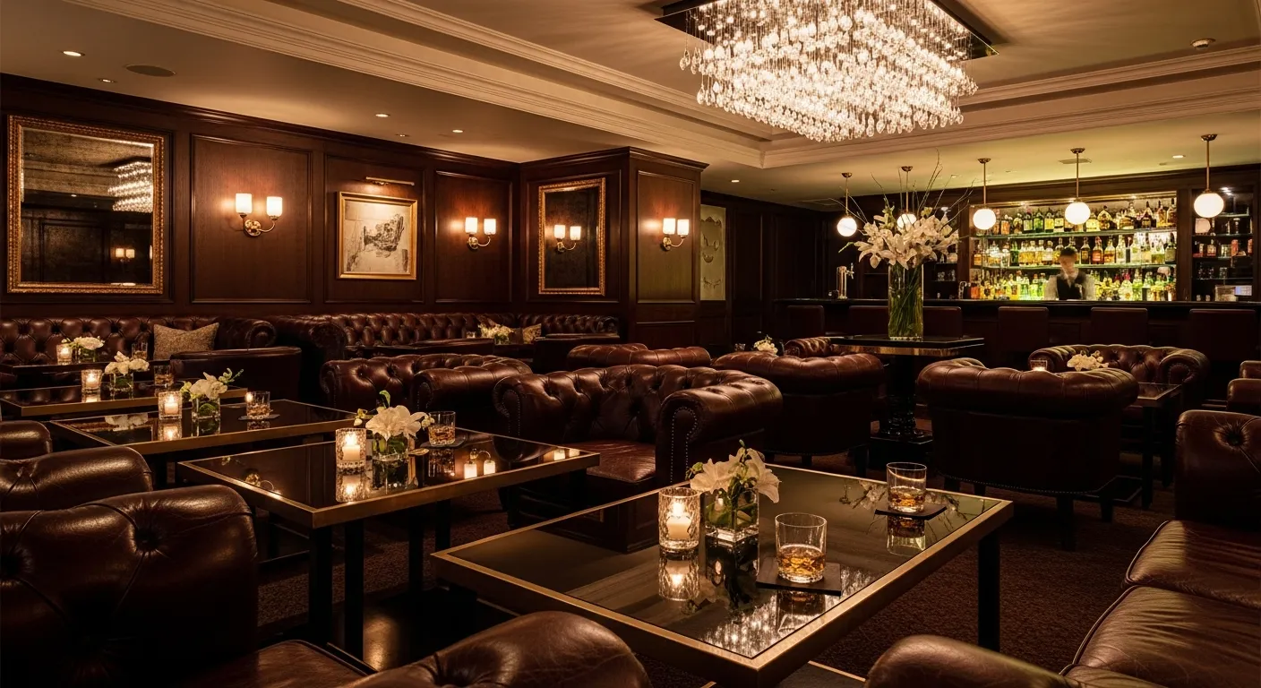 六本木の高級ラウンジの洗練された内装